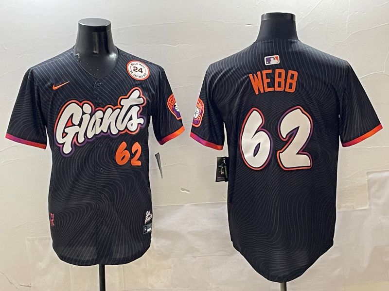 Men San Francisco Giants #62 Webb Black Joint Name Nike 2025 MLB Jersey style 22->san francisco giants->MLB Jersey